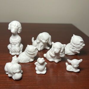Ceramic Bisque Porcelain Ready To Paint Miniature Kitsch Animal Figurines